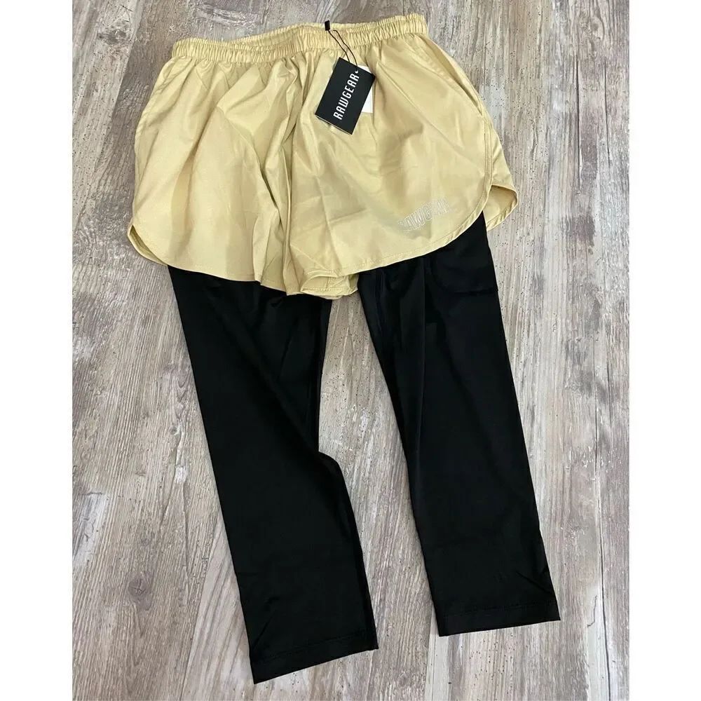 Rawgear Womens Athletic Workout Compression Leggings Shorts Sz S